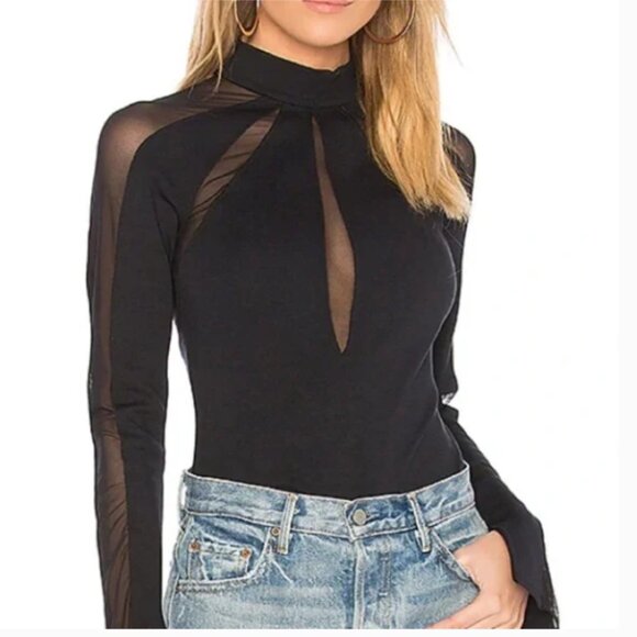 Free‎ People Monarch Mesh Inset Top – Size Small – Black - Picture 2 of 14